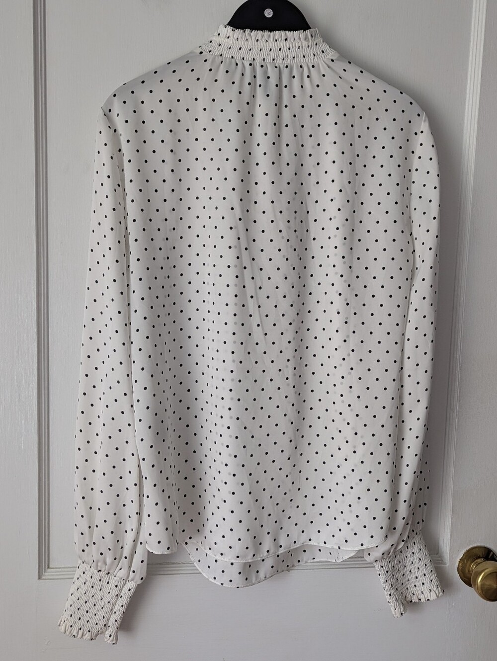 White House Black Market Office Siren Polka Dot Blouse Size 6 - Picture 7 of 10